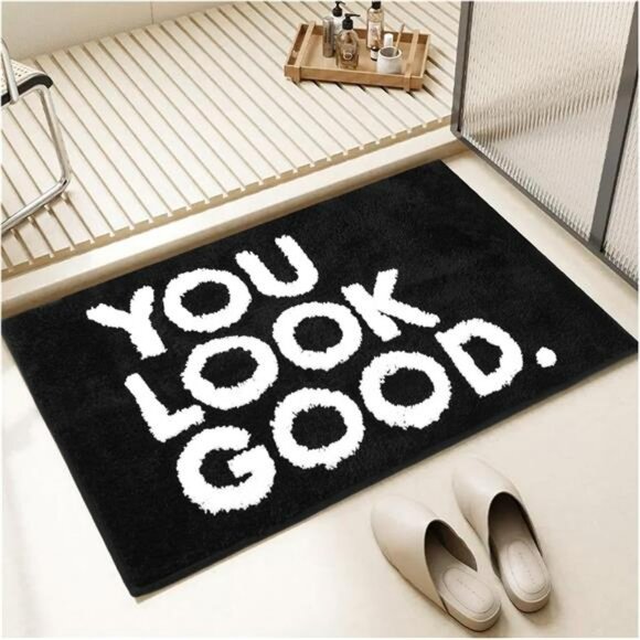You Look Good Bathroom Rug Non Slip Bath Mat Absorbent Funny Washable Floor Carp - Picture 1 of 8